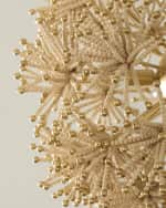 Image 5 of 6: Neiman Marcus Beaded Flower Burst 28.5" 3-Light Chandelier