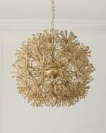 Image 1 of 6: Neiman Marcus Beaded Flower Burst 28.5" 3-Light Chandelier