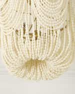 Image 4 of 6: Neiman Marcus Draped Wood Bead Flushmount