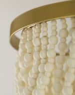 Image 5 of 6: Neiman Marcus Draped Wood Bead Flushmount