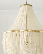 Image 3 of 5: Neiman Marcus Draped Wood Bead 3-Light Chandelier - 42.5"