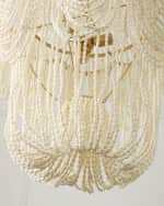 Image 5 of 5: Neiman Marcus Draped Wood Bead 3-Light Chandelier - 42.5"