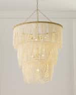 Image 2 of 5: Neiman Marcus Draped 34" 4-Light Palay Shell Chandelier