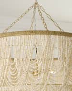 Image 3 of 5: Neiman Marcus Draped 34" 4-Light Palay Shell Chandelier