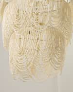 Image 4 of 5: Neiman Marcus Draped 34" 4-Light Palay Shell Chandelier