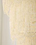 Image 5 of 5: Neiman Marcus Draped 34" 4-Light Palay Shell Chandelier