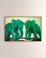Image 1 of 2: Four Hands "Jade Elephants" Framed Giclee by Sarah Edwards