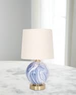 Image 2 of 2: Couture Lamps Blue/White Sphere Rechargeable 15" Table Lamp