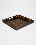 Image 2 of 2: Beatriz Ball Vida Acrylic Tortoise Large Square Tray With Handles