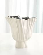 Image 1 of 2: Global Views Folha Footed Vase, Large