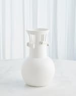 Image 1 of 2: Global Views Spiral Handle Vase, Squat 12"
