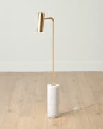 Image 2 of 3: Global Views Brass Spot Floor Lamp