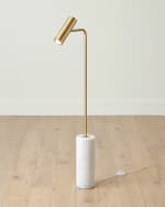 Image 1 of 3: Global Views Brass Spot Floor Lamp