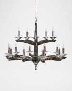 Image 1 of 2: John-Richard Collection Inverness 15-Light 2-Tier Marble Chandelier, 52" Round