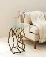 Image 3 of 4: Global Views Twistwood Side Table