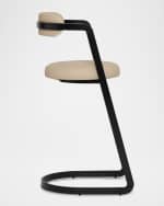 Image 3 of 5: Interlude Home Baldwin Vegan Leather 30" Bar Stool