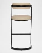 Image 4 of 5: Interlude Home Baldwin Vegan Leather 30" Bar Stool