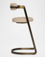 Image 3 of 5: Interlude Home Baldwin Vegan Leather 30" Bar Stool