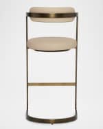 Image 4 of 5: Interlude Home Baldwin Vegan Leather 30" Bar Stool