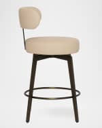 Image 3 of 6: Interlude Home Clermont Vegan Leather 25" Counter Stool