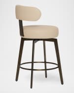 Image 4 of 6: Interlude Home Clermont Vegan Leather 25" Counter Stool