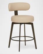 Image 1 of 6: Interlude Home Clermont Vegan Leather 25" Counter Stool
