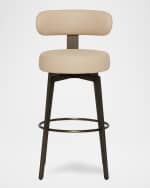 Image 2 of 6: Interlude Home Clermont Vegan Leather 29" Bar Stool