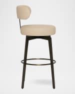 Image 3 of 6: Interlude Home Clermont Vegan Leather 29" Bar Stool