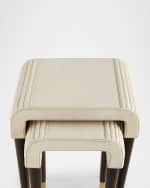 Image 2 of 4: Nova Leather Nesting Tables Set