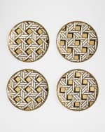 Image 2 of 3: Jonathan Adler Basketweave Coasters, Set of 4