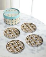 Image 1 of 3: Jonathan Adler Basketweave Coasters, Set of 4