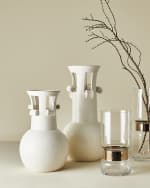 Image 3 of 3: Global Views Spiral Handle Vase, Tall 16"