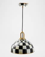 Image 1 of 4: MacKenzie-Childs Courtly Check 12" Dome Pendant Lamp