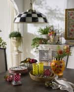 Image 4 of 4: MacKenzie-Childs Courtly Check 18" Dome Pendant Lamp
