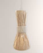 Image 2 of 3: Worlds Away Pax Hourglass Raffia Pendant