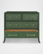 Image 2 of 7: Worlds Away Beckett 4-Drawer Chest, Green