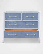 Image 2 of 5: Worlds Away Beckett 4-Drawer Chest, Blue
