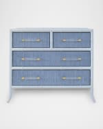 Image 1 of 5: Worlds Away Beckett 4-Drawer Chest, Blue
