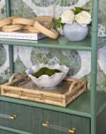 Image 4 of 5: Worlds Away Flynn 3-Tier Etagere with 3 Drawers, Green