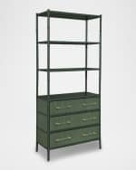 Image 1 of 5: Worlds Away Flynn 3-Tier Etagere with 3 Drawers, Green