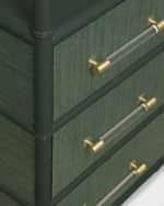 Image 5 of 5: Worlds Away Flynn 3-Tier Etagere with 3 Drawers, Green