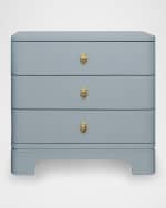Image 2 of 6: Worlds Away Fortune 3-Drawer Side Table, Light Blue