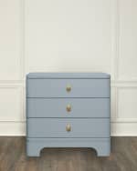 Image 4 of 6: Worlds Away Fortune 3-Drawer Side Table, Light Blue