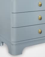 Image 5 of 6: Worlds Away Fortune 3-Drawer Side Table, Light Blue