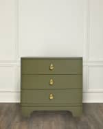 Image 4 of 5: Worlds Away Fortune 3-Drawer Side Table, Olive