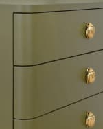 Image 5 of 5: Worlds Away Fortune 3-Drawer Side Table, Olive