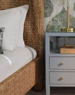 Image 4 of 6: Worlds Away Jovi Water Hyacinth King Wingback Bed