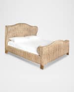 Image 1 of 6: Worlds Away Jovi Water Hyacinth King Wingback Bed