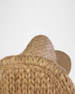 Image 5 of 6: Worlds Away Jovi Water Hyacinth King Wingback Bed