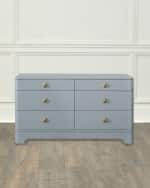 Image 2 of 5: Worlds Away Kilmer 6-Drawer Dresser, Light Blue